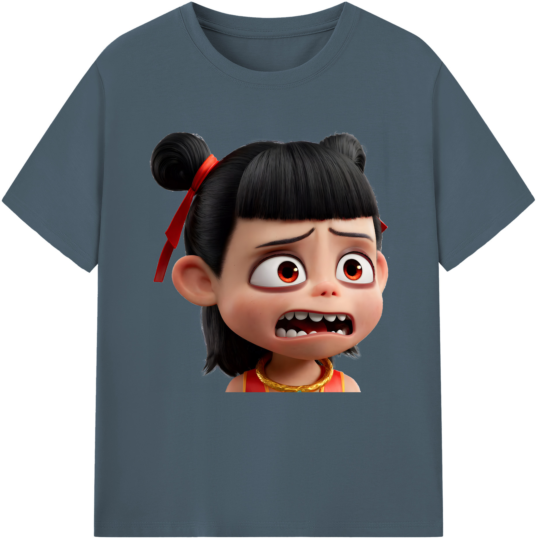 （画像用） Ne Zha 2 ナタ 魔童の大暴れ 綿100％半袖Tシャツ（フロントプリント）